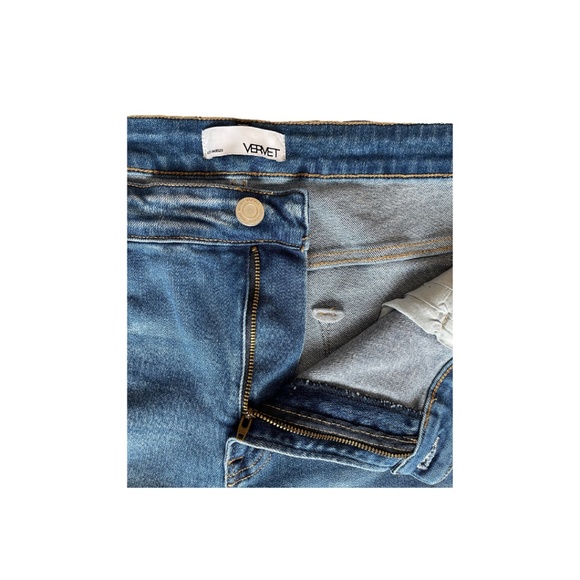 Vervet Never Too Late Raw Hem Cropped Jeans-Medium Wash-NWOT-Size 20 - Picture 10 of 12
